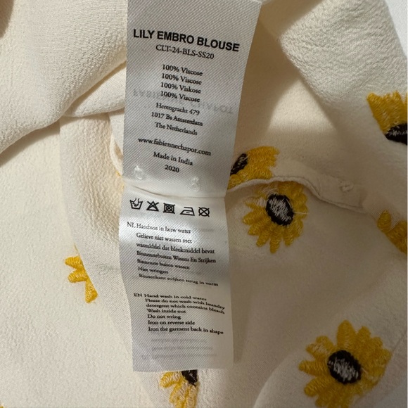 Fabienne Chapot  Lily Embroidered Off White/sunflower blouse - Picture 14 of 16
